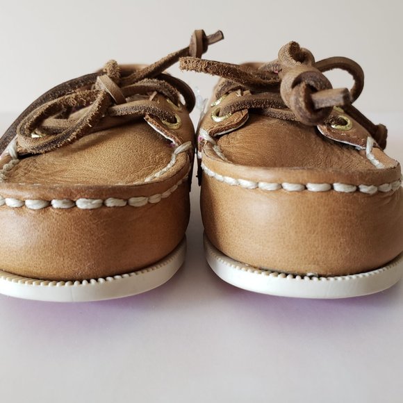New *SPERRY* Baby Girl *Audrey* Brown Leather Loafers Shoes US 5M UK 4.5  EU 21 - Picture 3 of 7